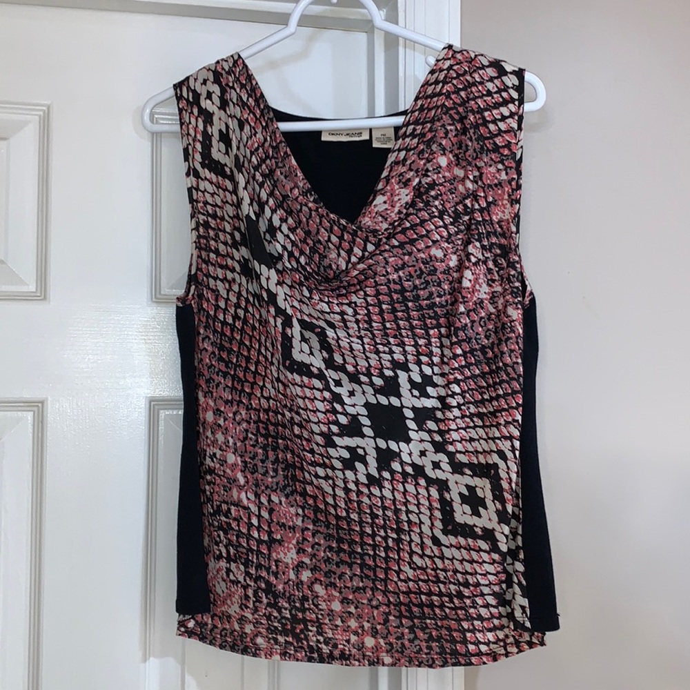 DKNY Jeans cowl neck sleeveless blouse